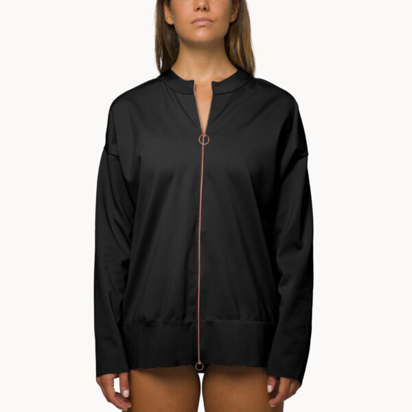 Bomber jacket with embroidery Black