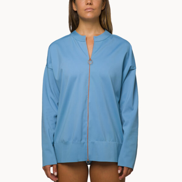 Bomber jacket with embroidery Topaz Blue