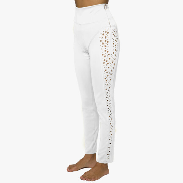 Skinny trousers laser processing White